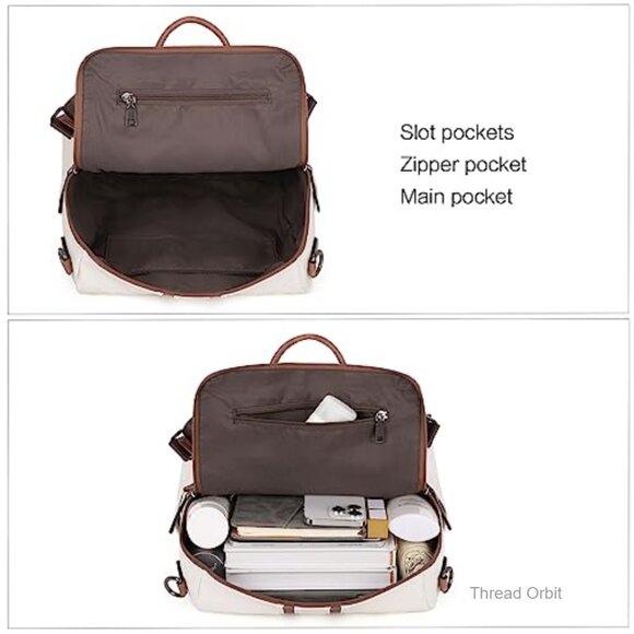 Large Convertible Leather Backpack Purse for Travel College Everyday Use main image 6